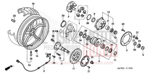 ROUE ARRIERE VFR800A8 de 2008